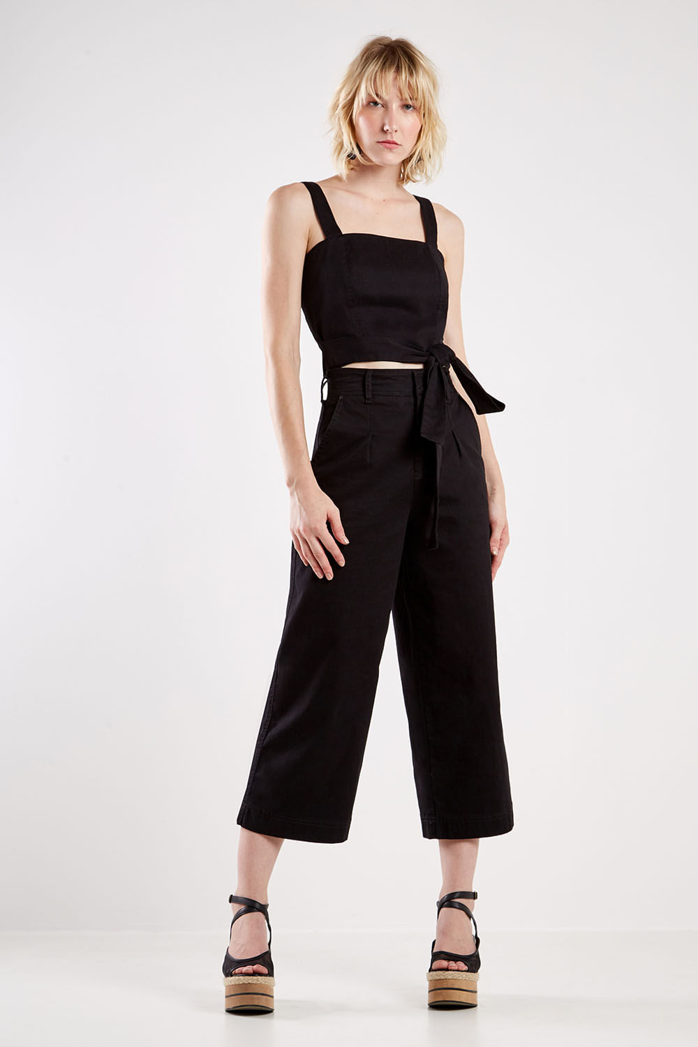 Calça Sarja Pantacourt Back