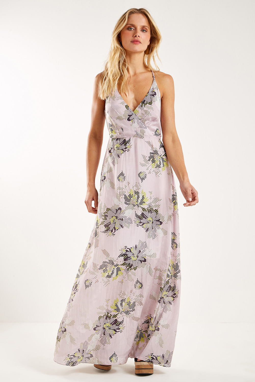 Vestido longo estampado