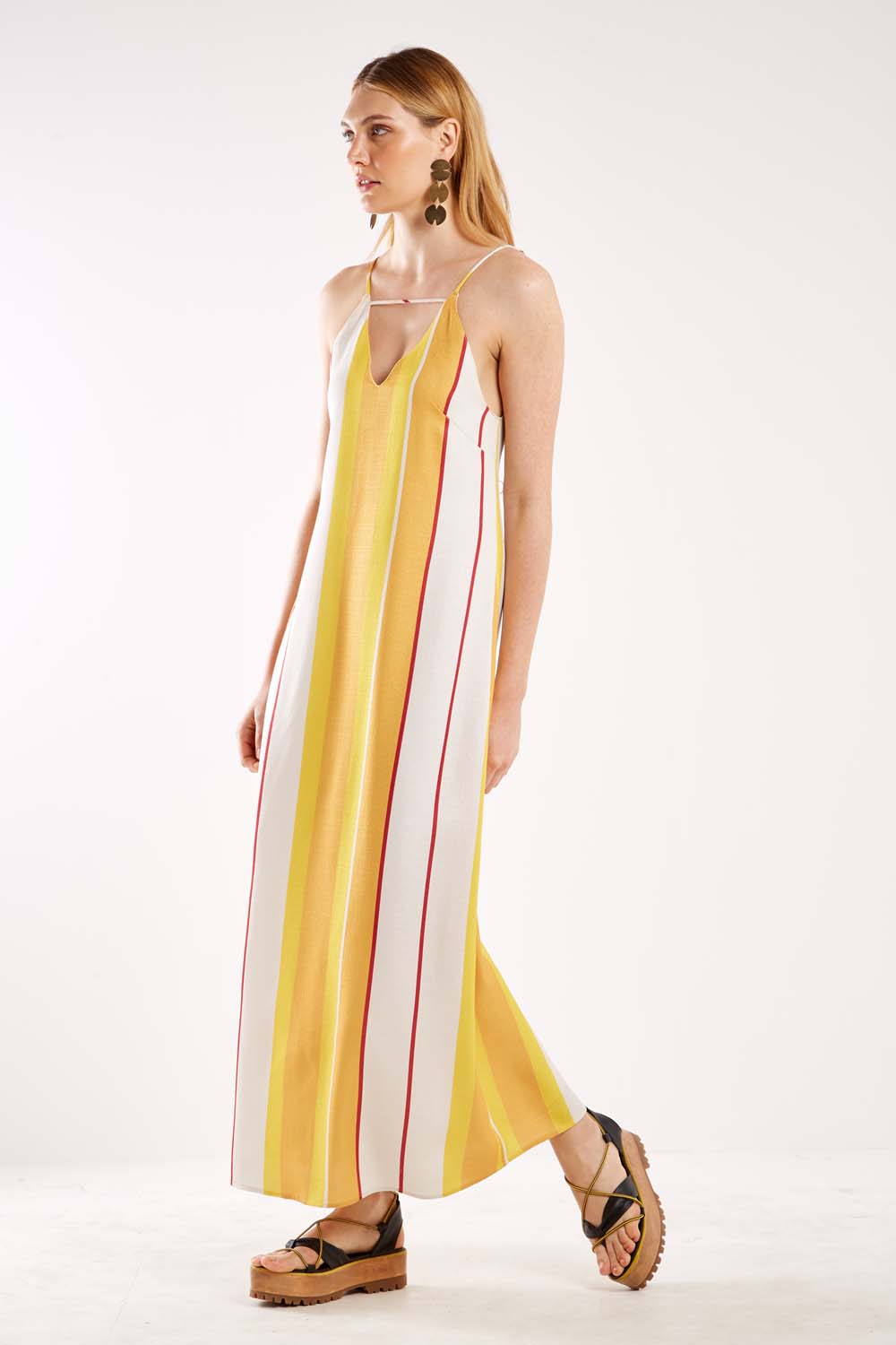 vestido midi de listra