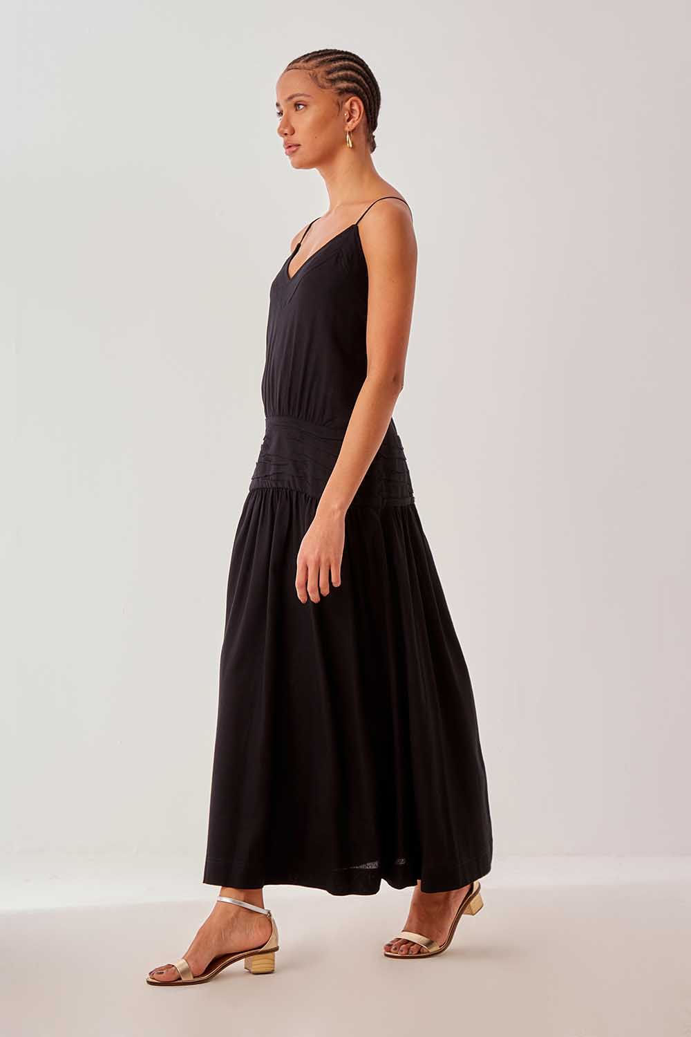 Vestido Longo Pala - Preto