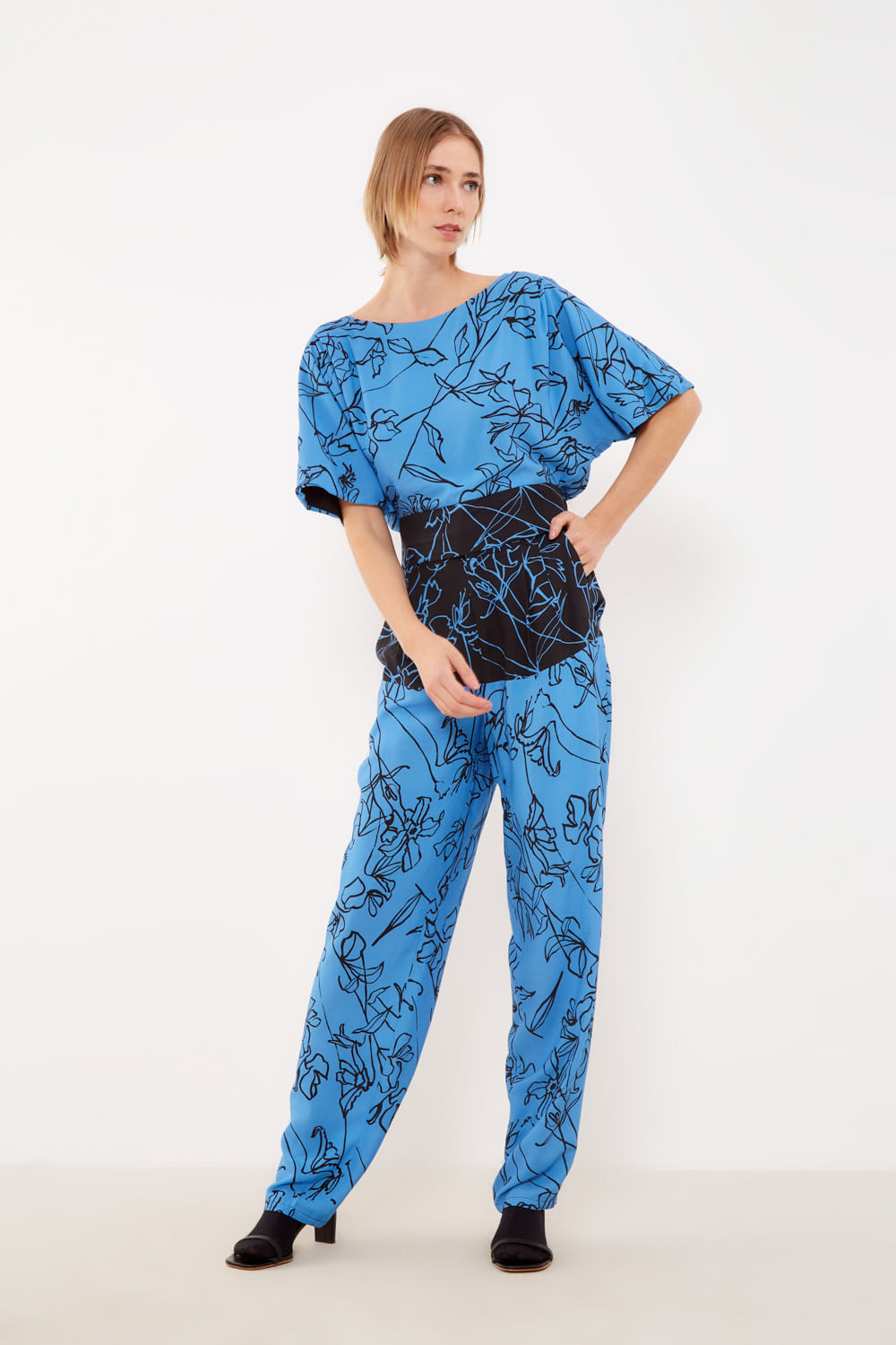 Blusa Estampa Aflorar Blue - Est Aflorar Blue