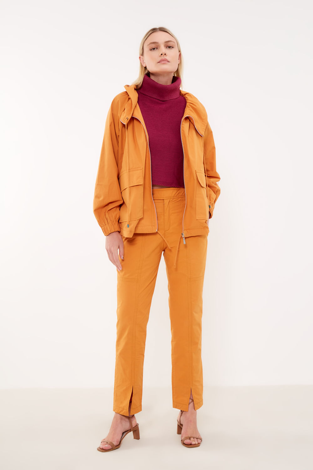 Overtop Maxi Casual Tricoline - Laranja Carrot