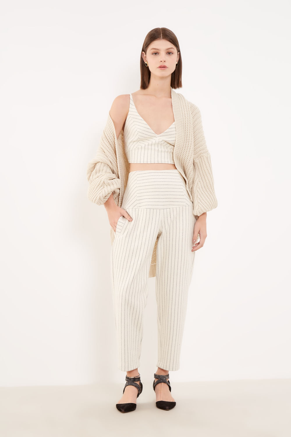Top Malha Boucle - Cru
