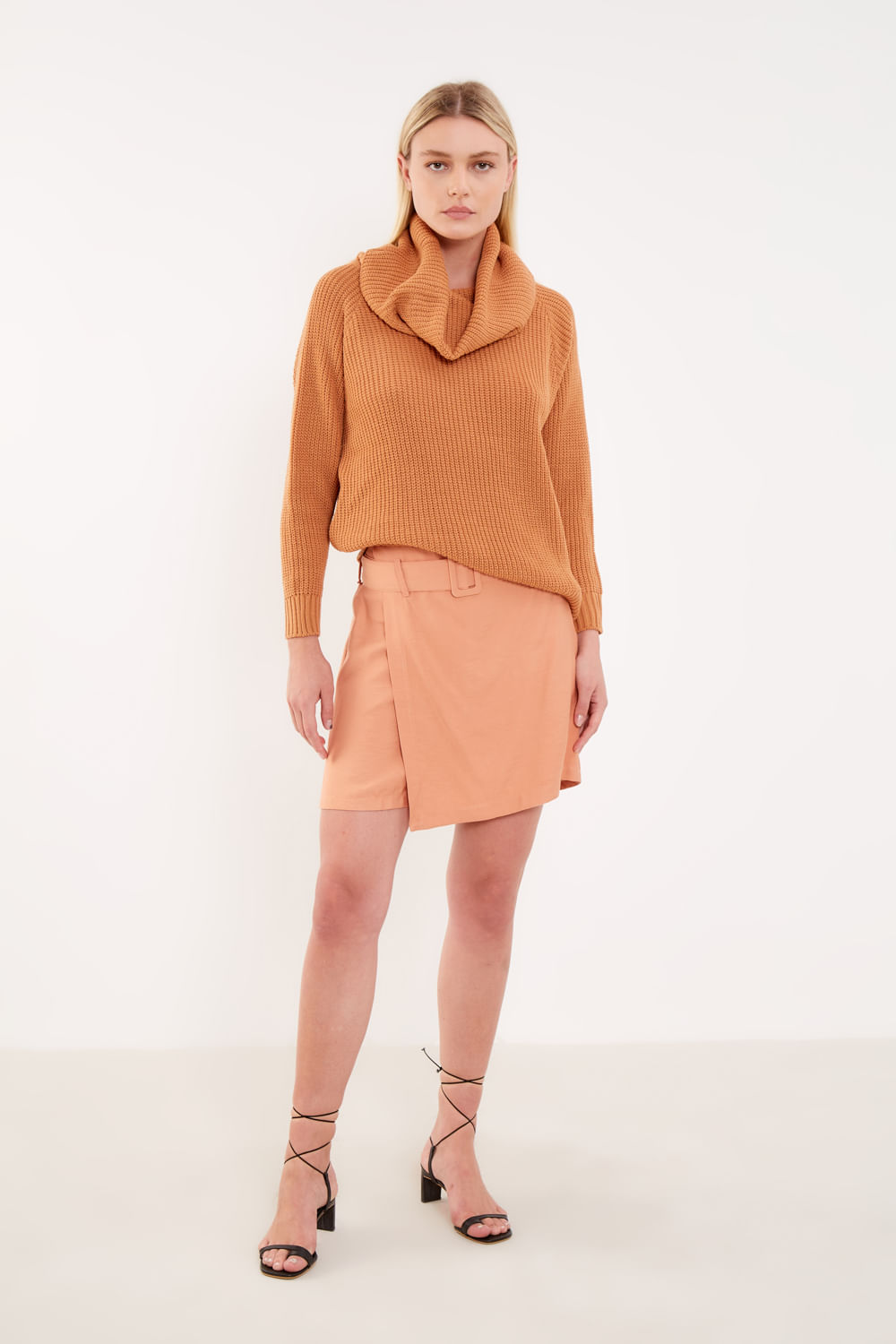 Short Saia Alfaiataria - Caqui Corda