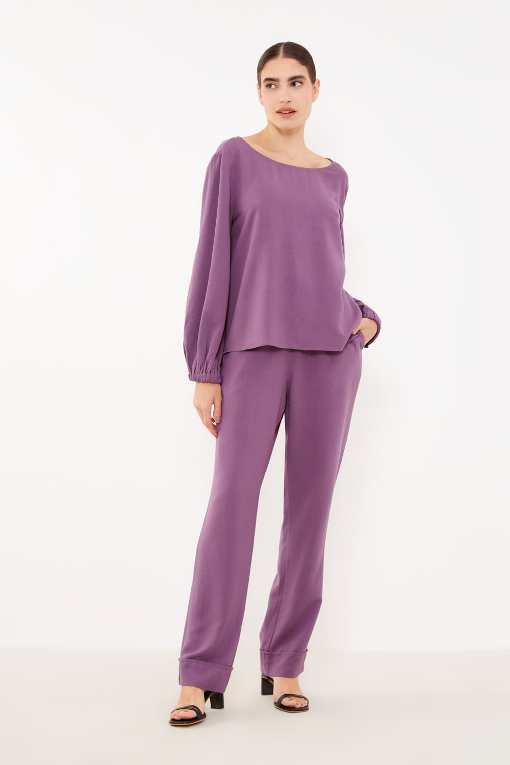 Blusa Decote Costas - Vinho Beterraba