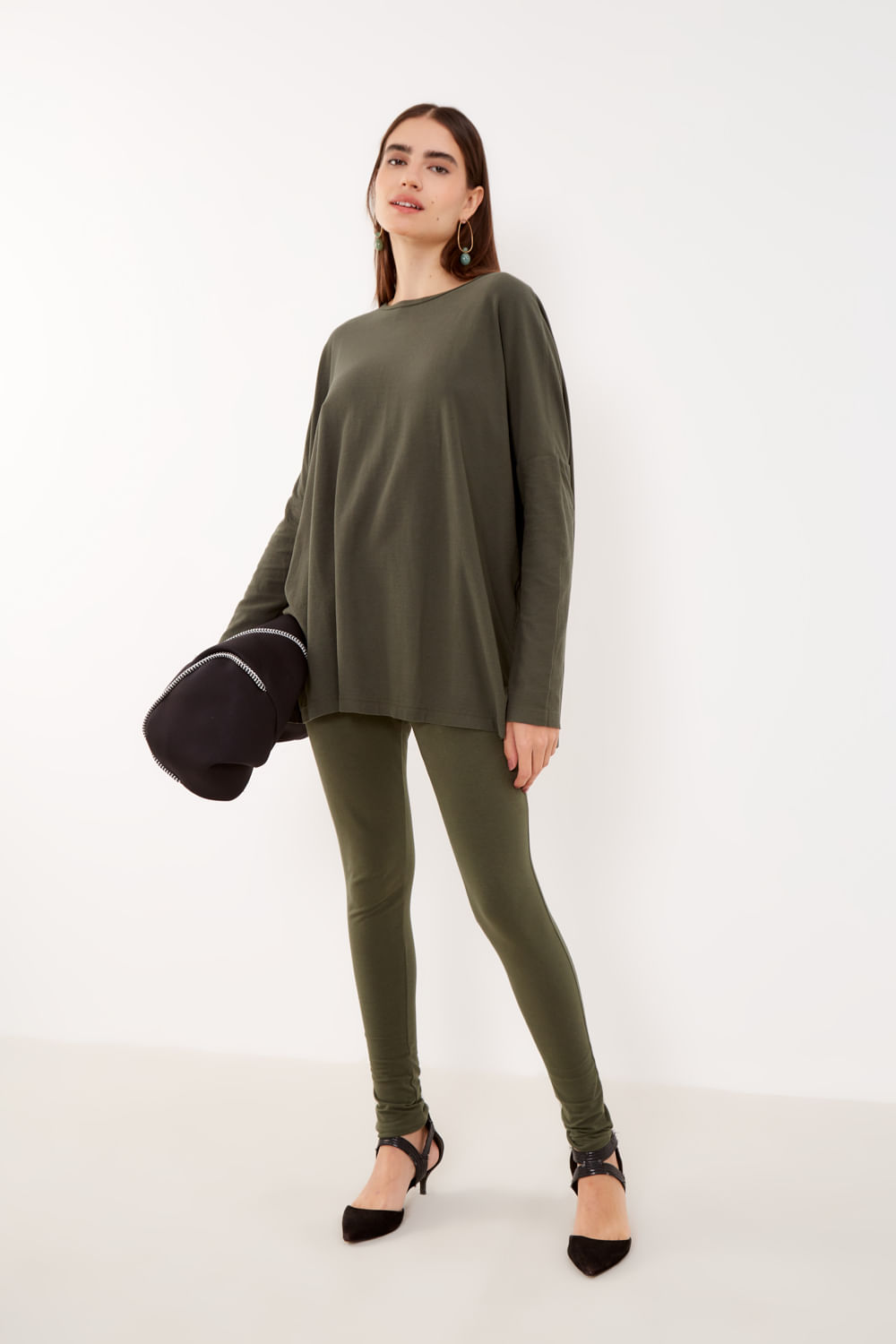 Calça Malha Skinny - Verde Militar