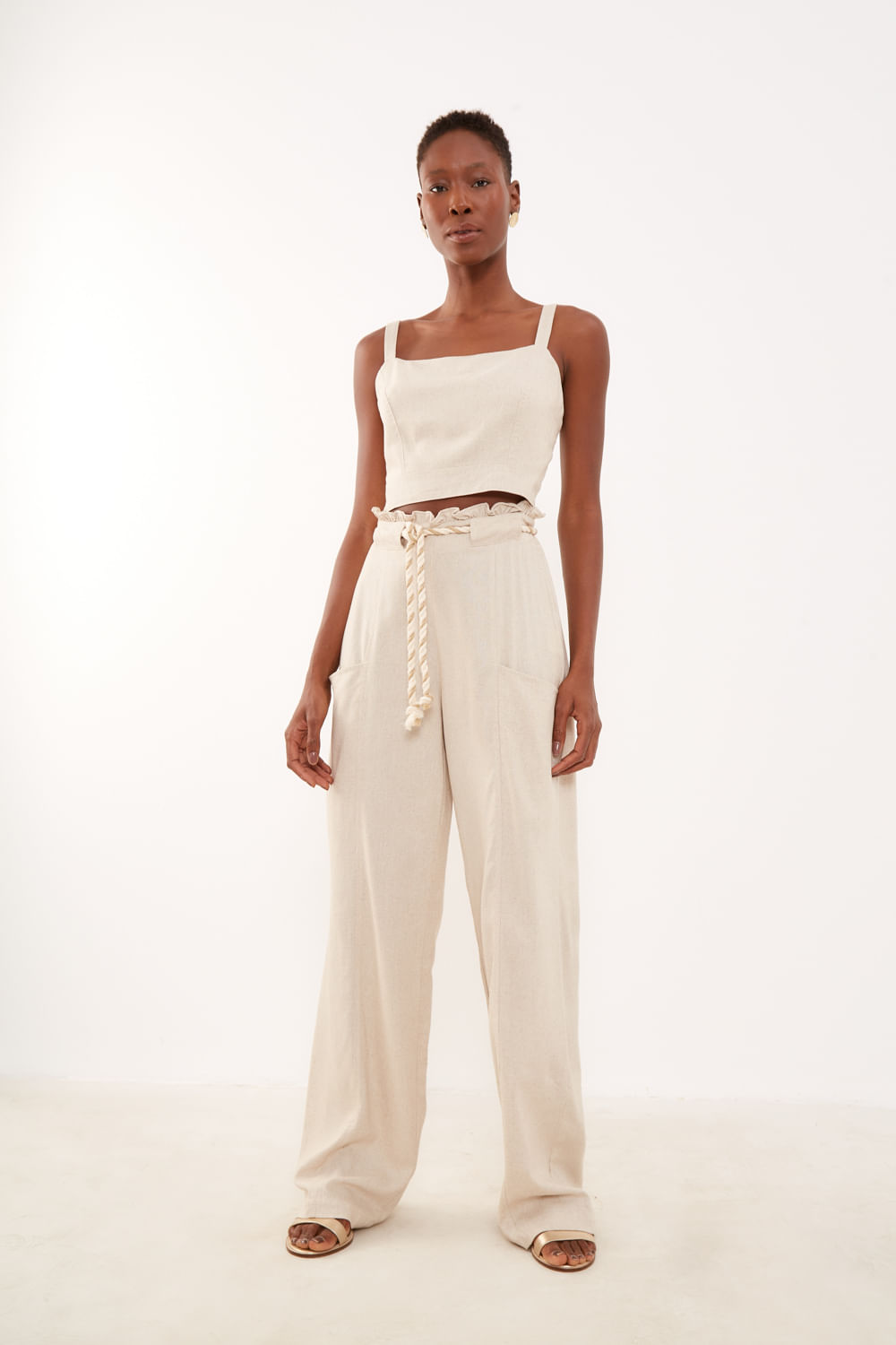 Top de Linho Casual - Cru