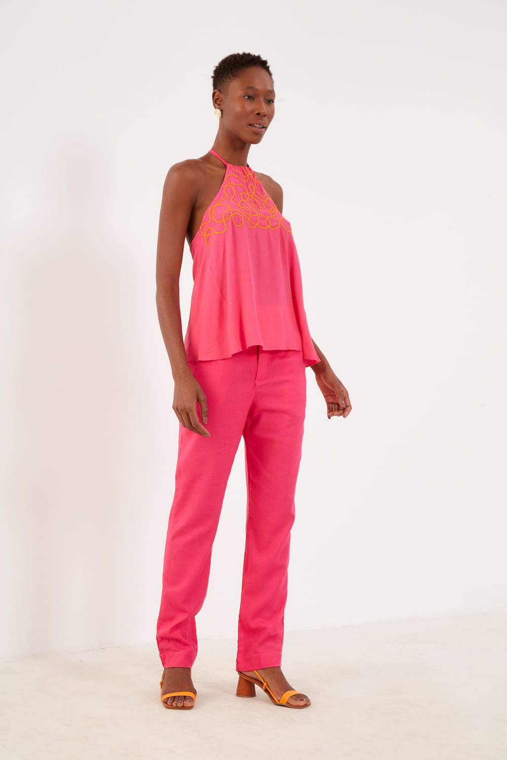 Blusa Bordado Formas - Rosa Segredo