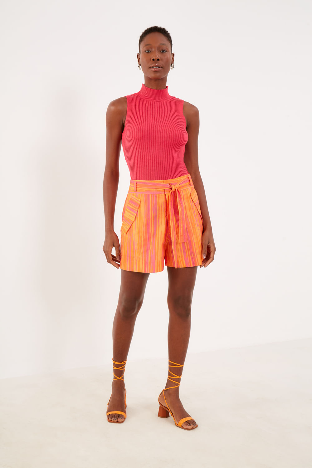 Regata Tricot Canelada - Rosa Segredo
