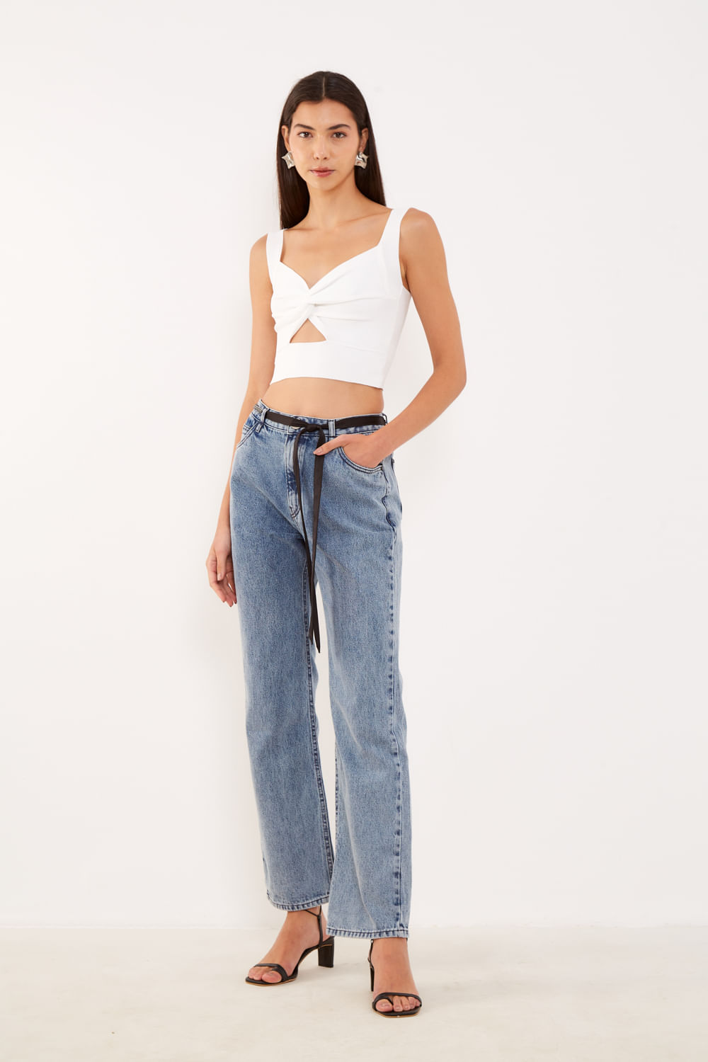 Top Tricot Trançado - Branco