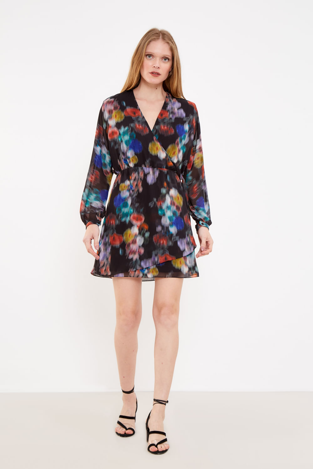 Vestido Curto Estampa Blur Preto - Est Blur Preta