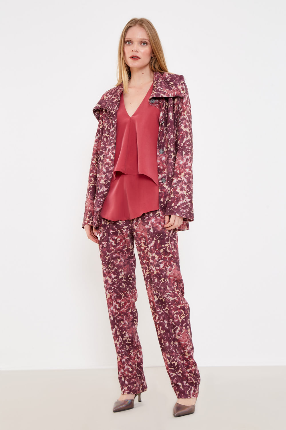 Parka Estampa Orquídea Aquarelada - Est Mancha Rosa