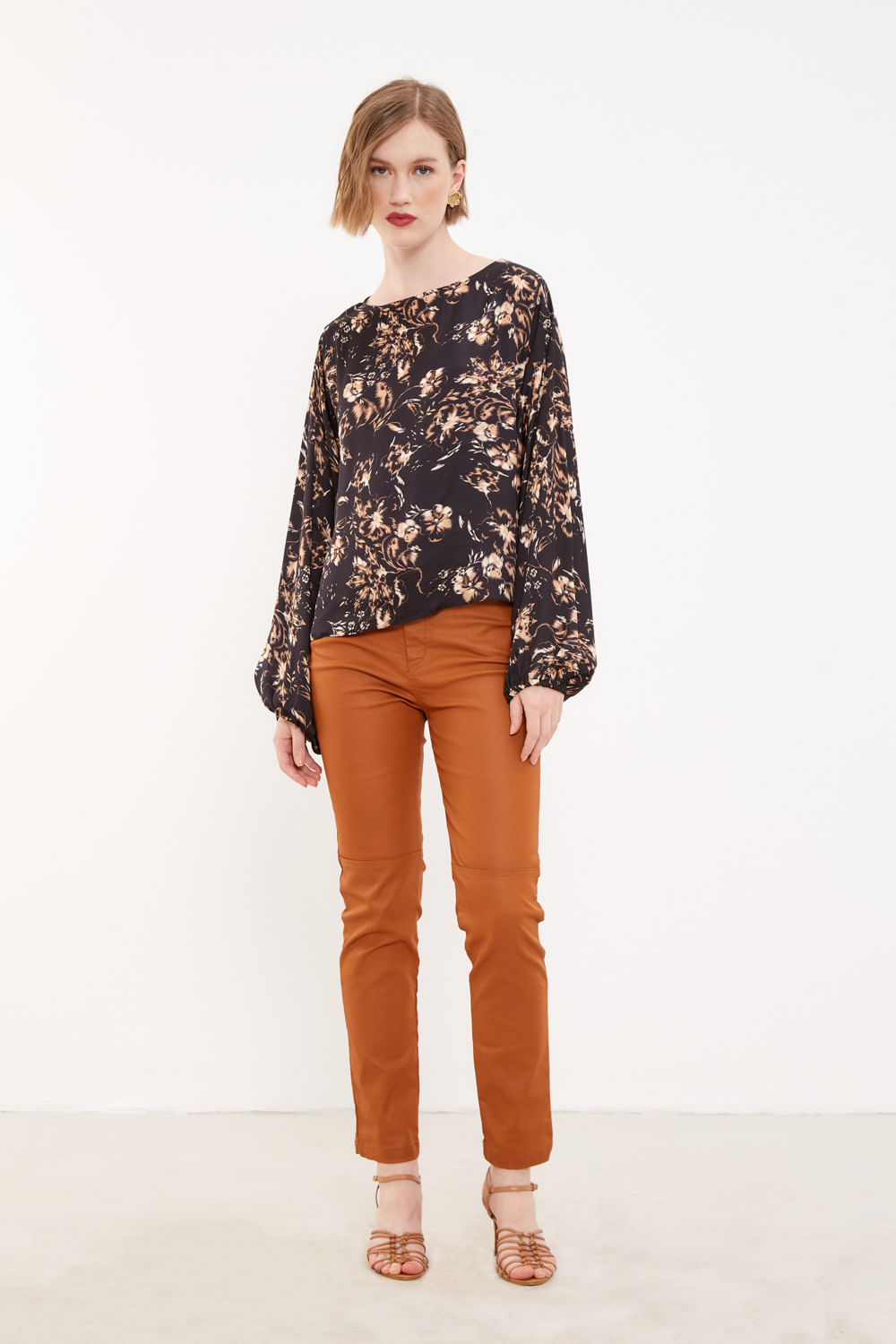 Blusa Estampa Noturna Mangas Soltas - Est Noturna