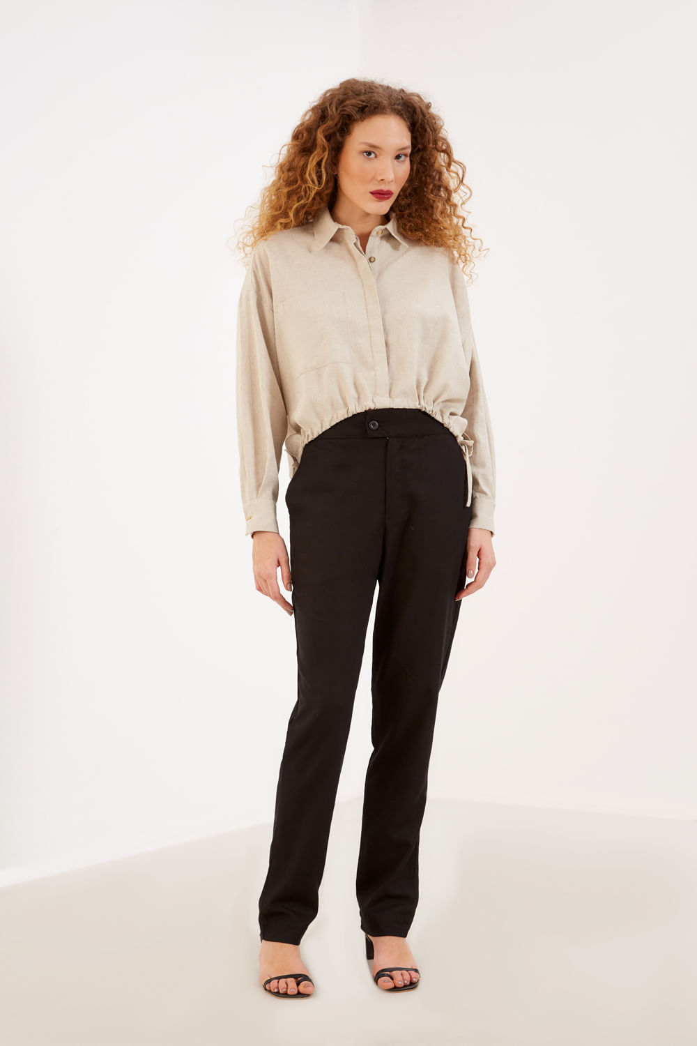 Camisa Amarração Lateral - Cru