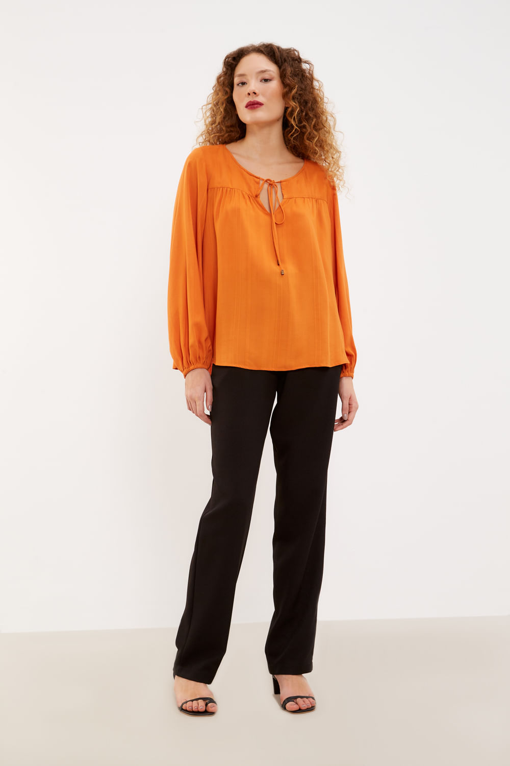Bata Casual Recorte Busto - Laranja Paprica