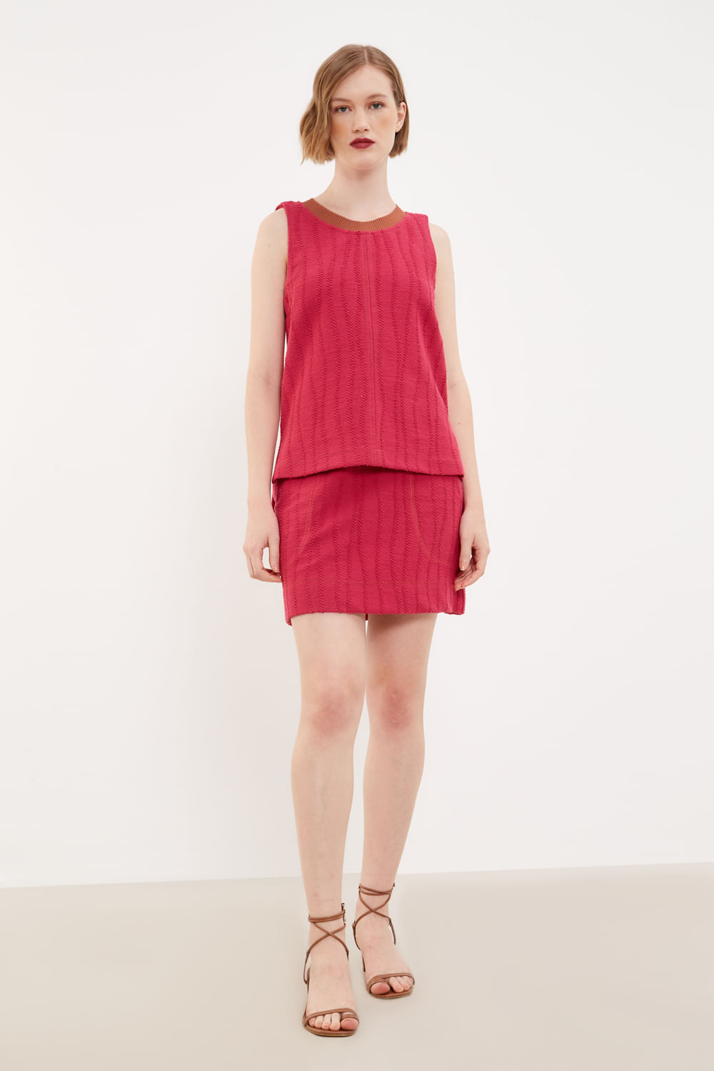 Blusa Malha Pespontos - Magenta Vivo
