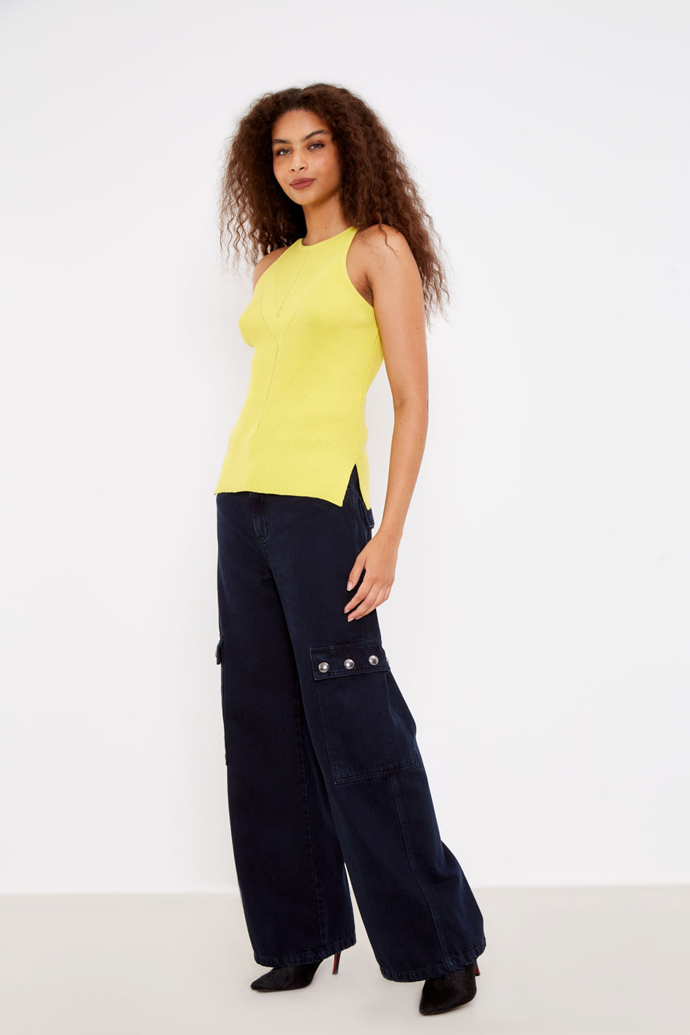 Blusa Tricot Basica - Amarelo Vida