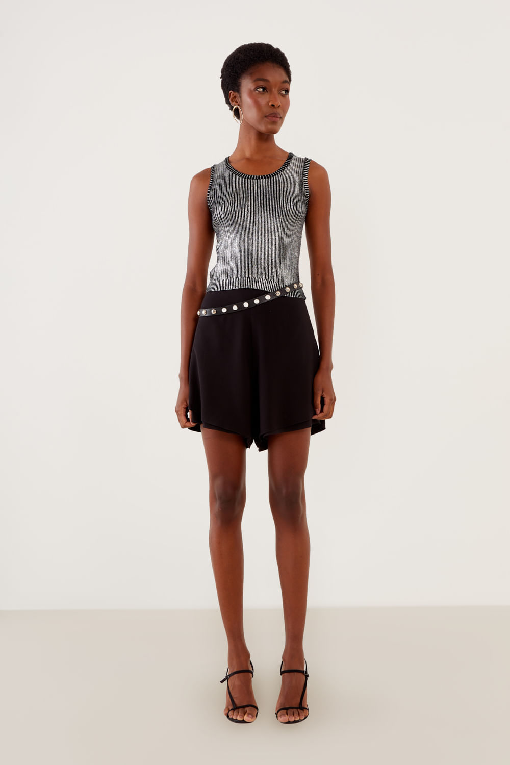 Short Casual Babados - Preto