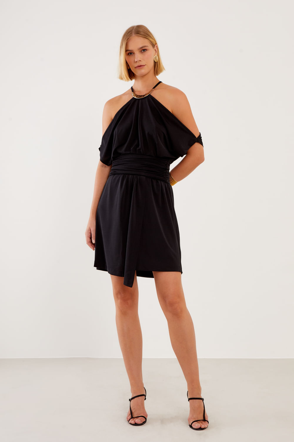 Vestido Malha Jersey Metal Drum - Preto