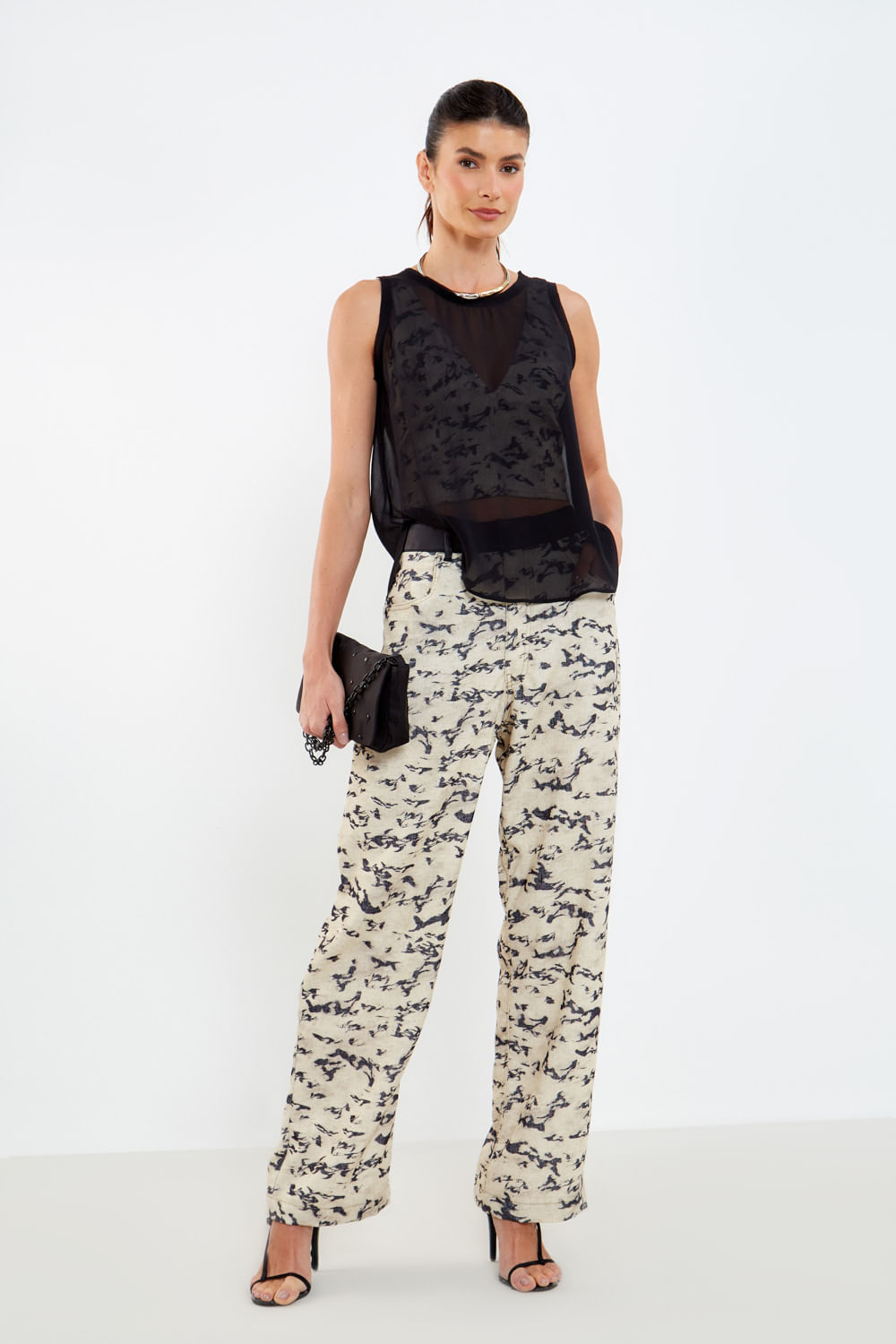 Blusa Basic Seda - Preto