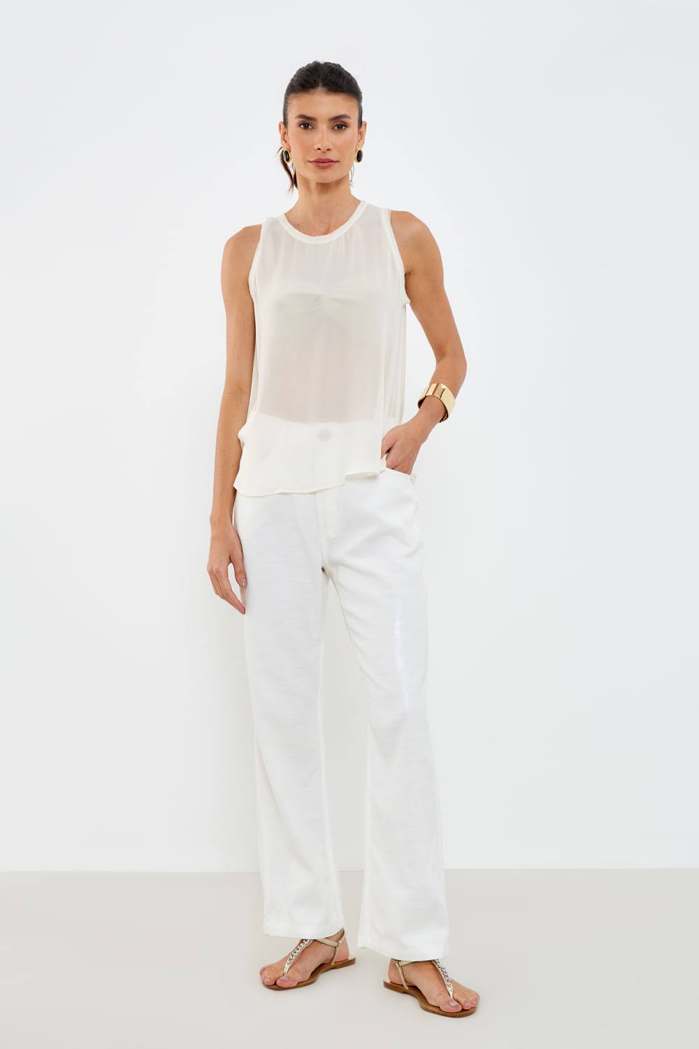 Blusa Basic Seda - Off White