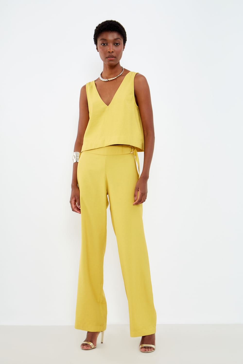 Calça Alfaiataria - Amarelo Tibet