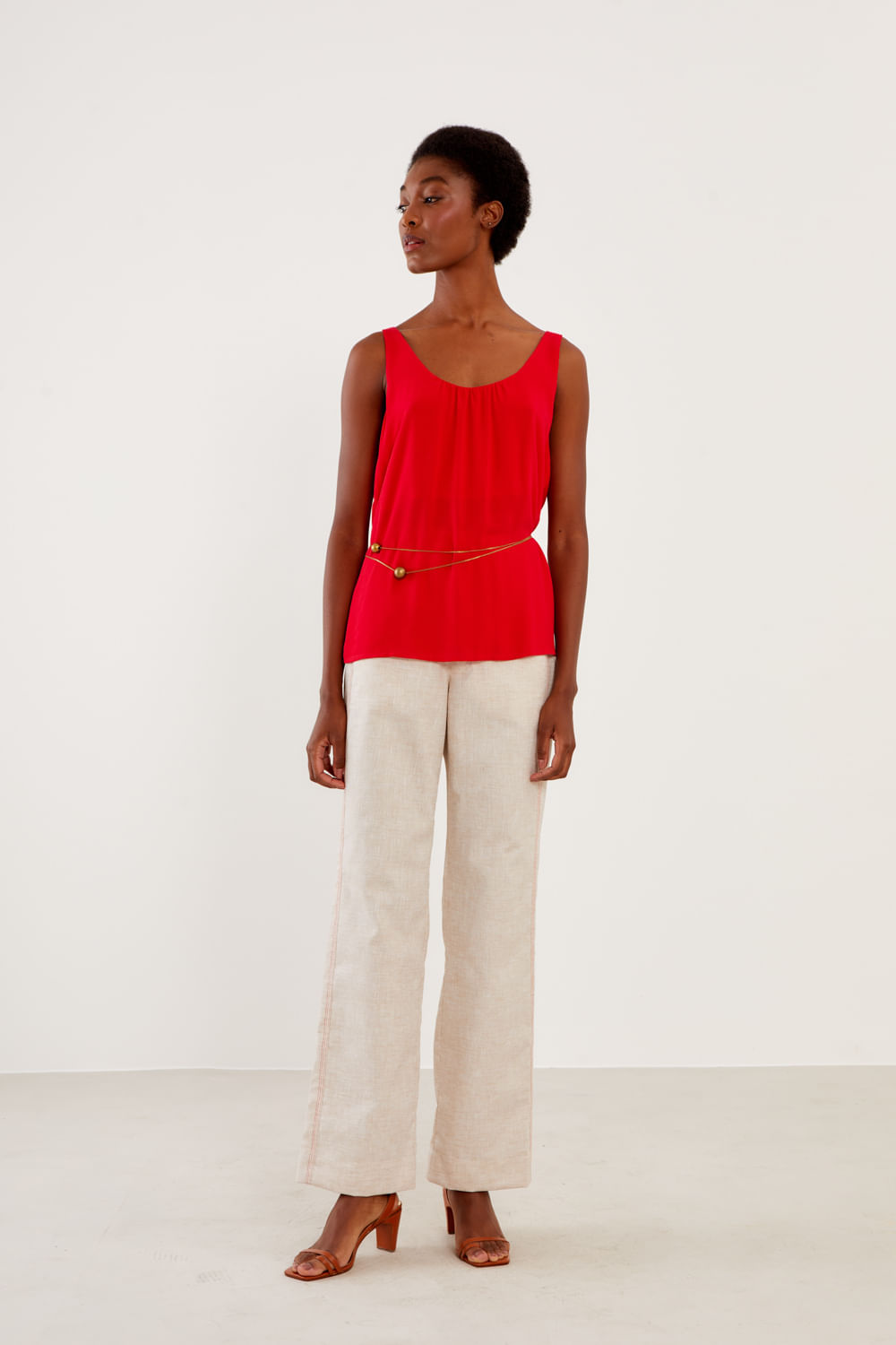 Blusa Casual Decote u - Vermelho Up