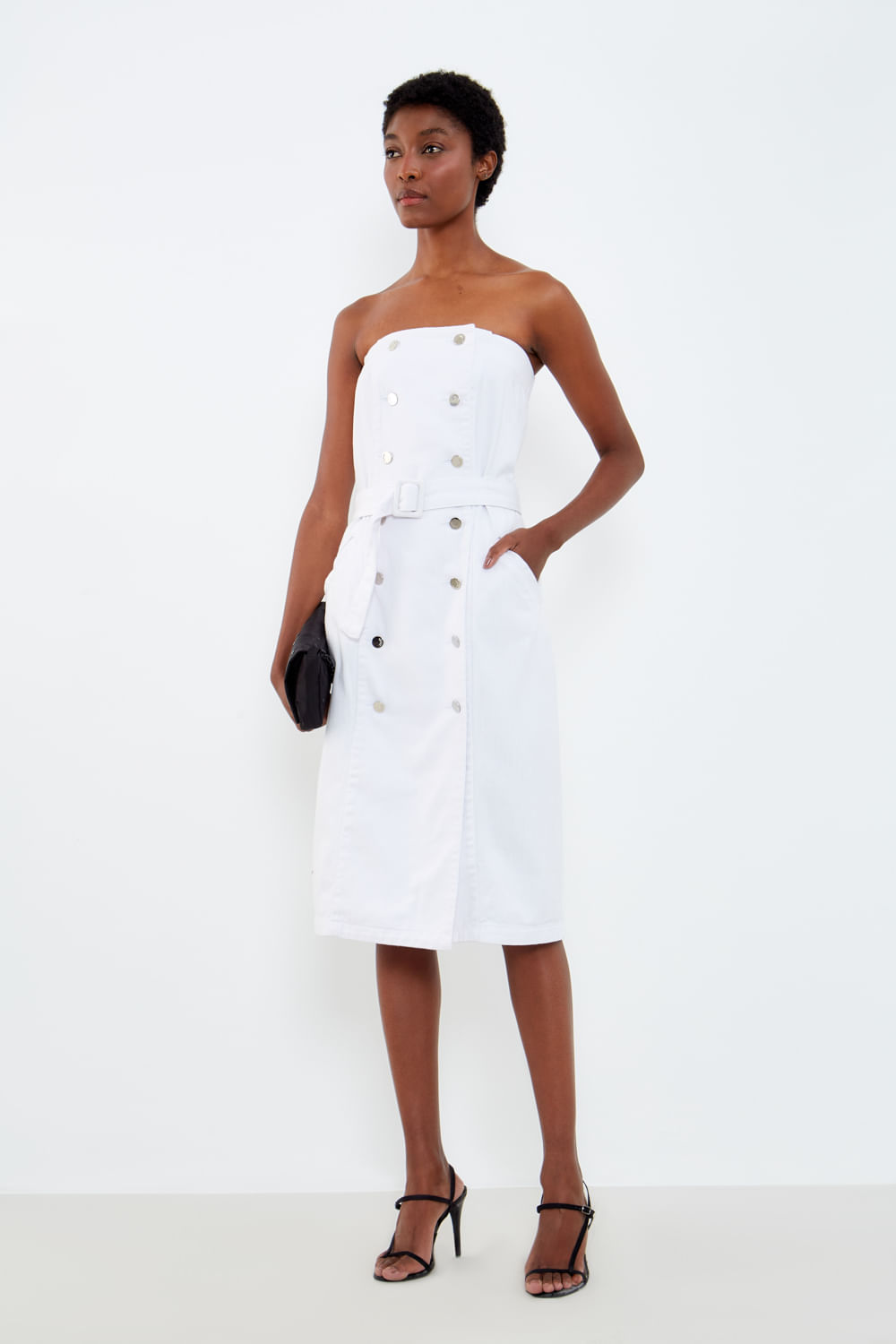 Vestido Sarja Trenchdress - Branco