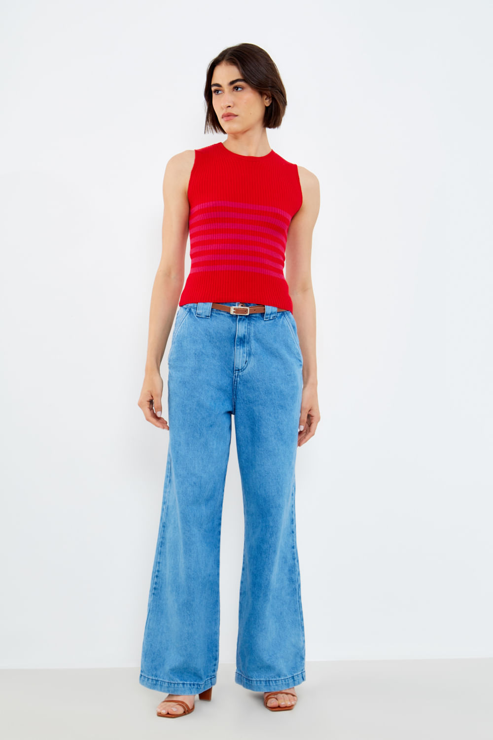 Regata Tricot Listrada - Vermelho Delfos