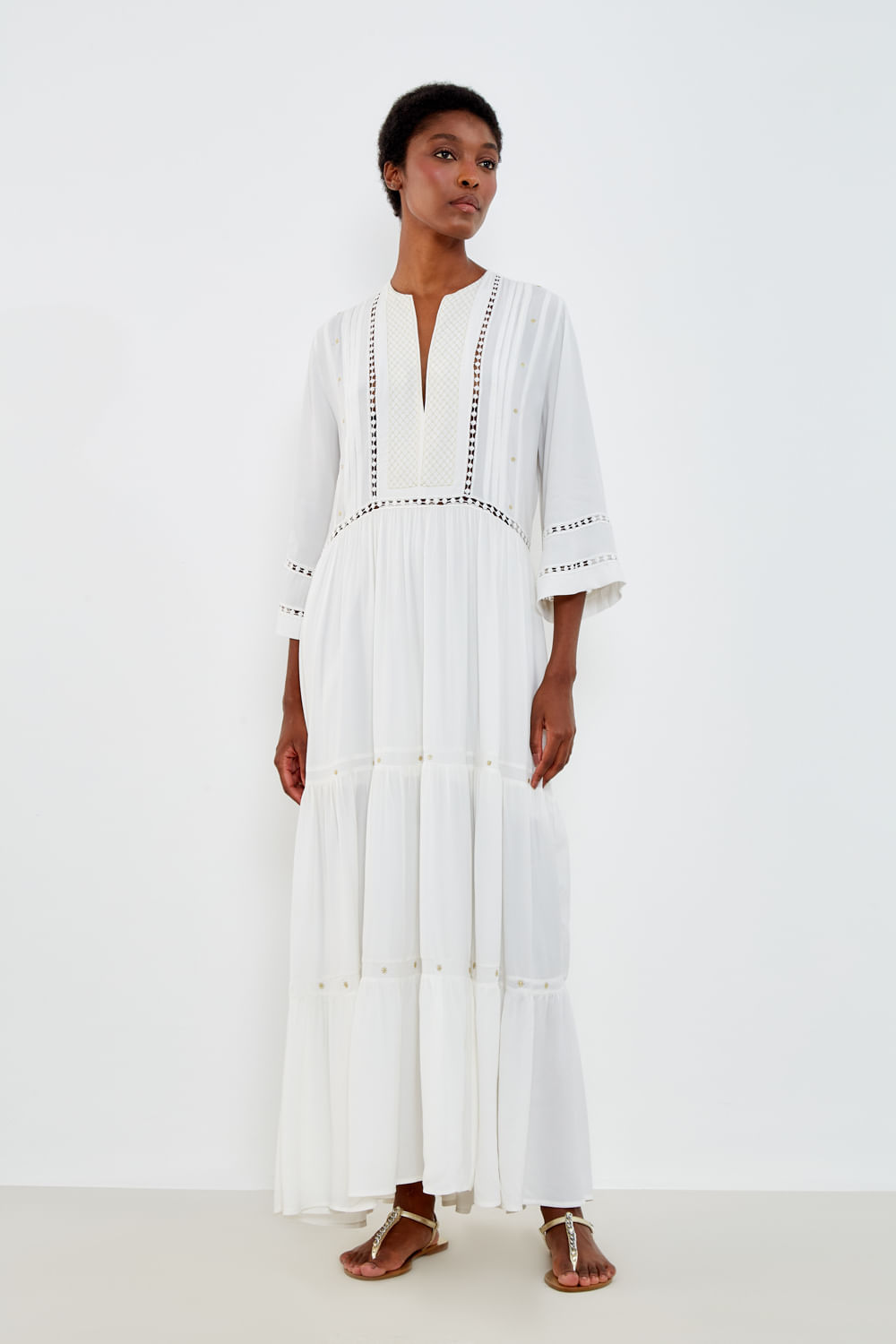 Vestido Elaborado Detalhes - Off White
