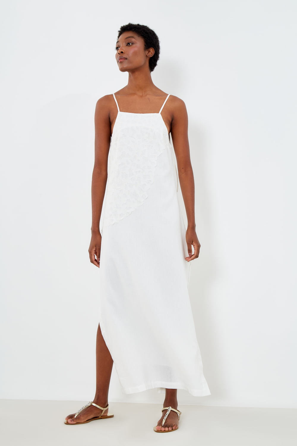 Vestido Longo Devore - Off Cru Play