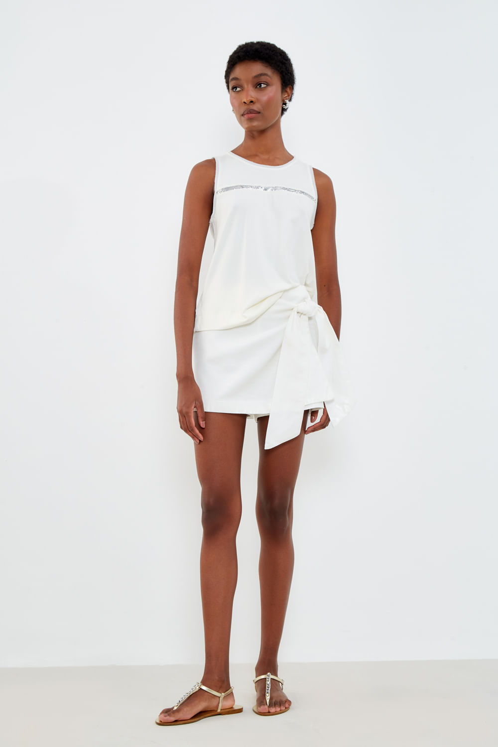 Regata Malha Detail Silver - Off White