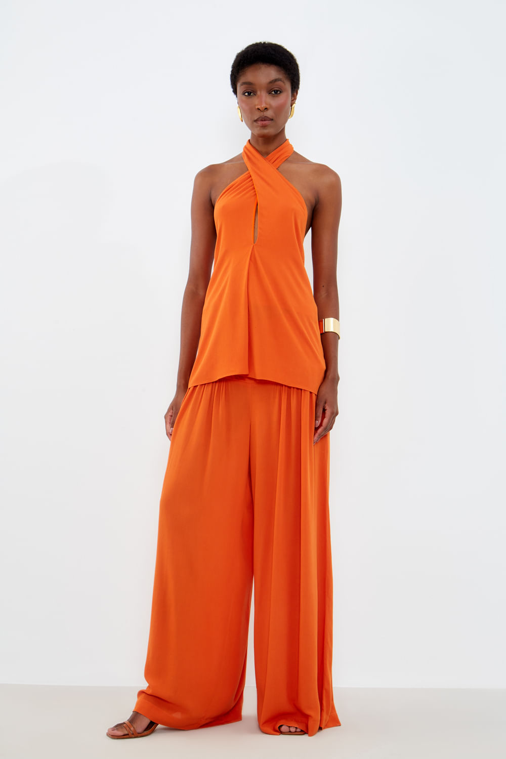 Top Cruzado Casual - Laranja Organico