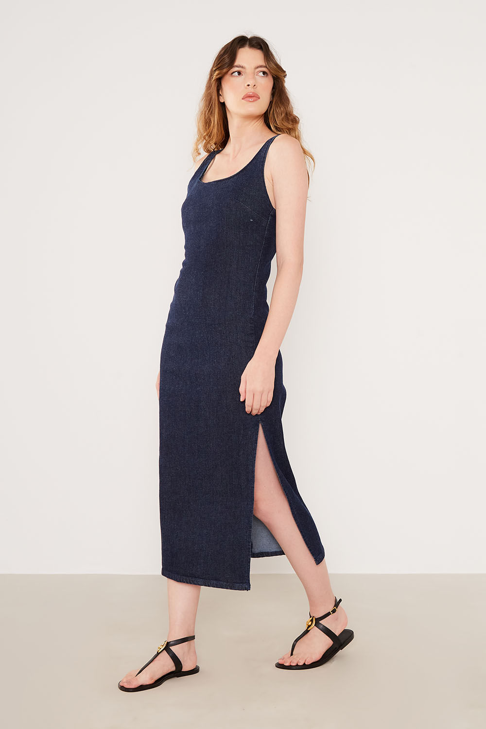 Vestido Jeans Frente Única - Jeans