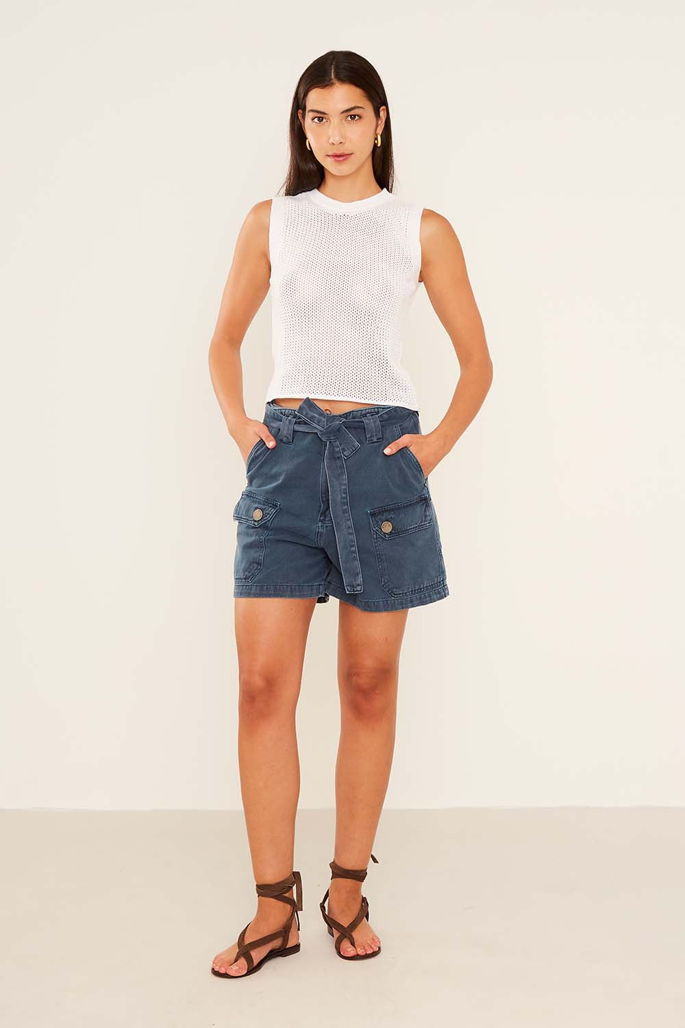 Short Sarja Bolsos Clochard - Marinho