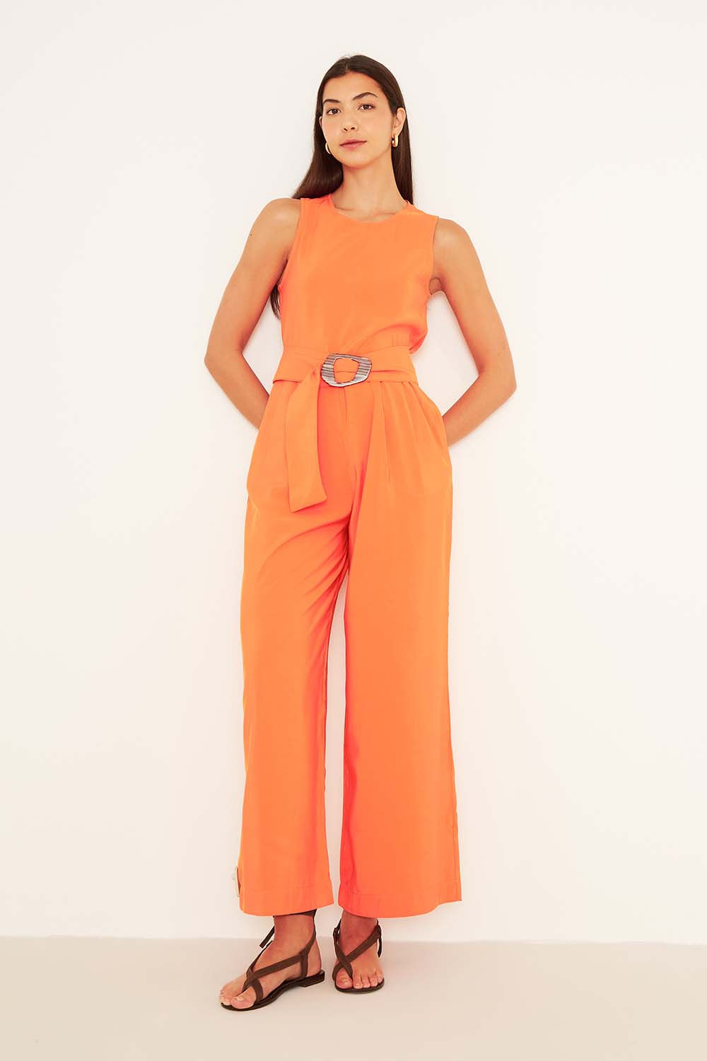 Macacão Amplo Basic One - Laranja Sunset
