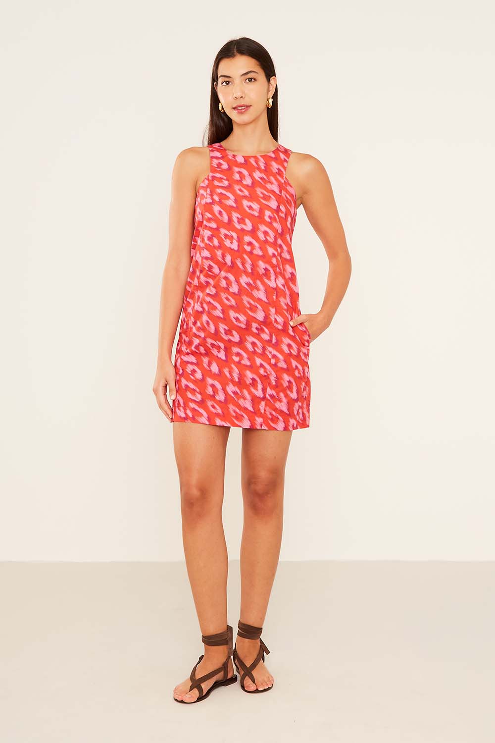 Vestido Curto Estampa Lince Pespontado - Est Lince