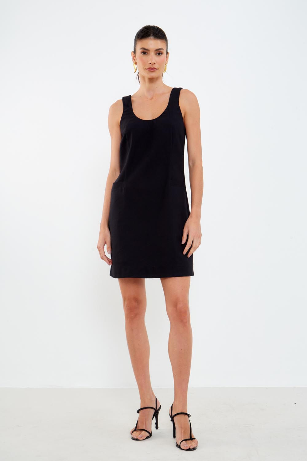 Vestido Curto Textura - Preto
