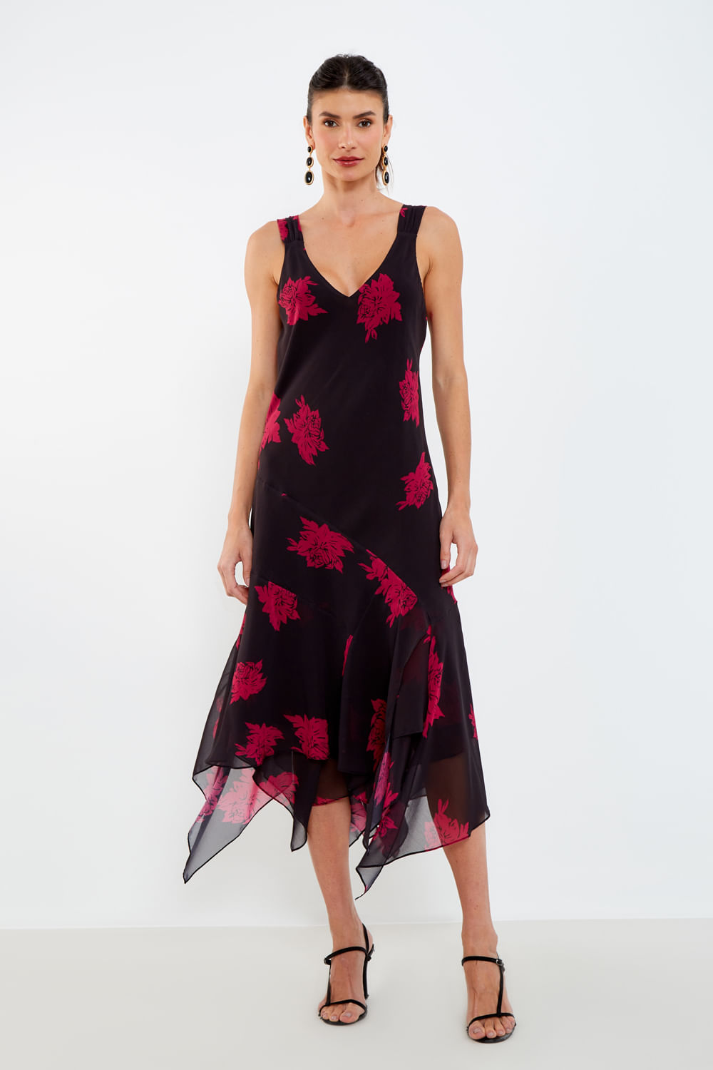 Vestido Midi Estampa Peônia - Est Peonia