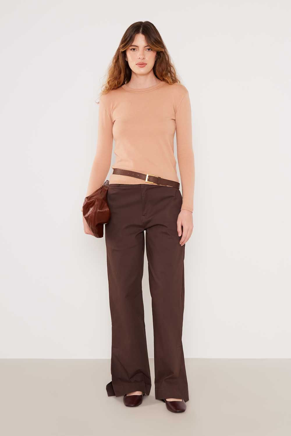 Blusa Tricot Manga Longa Básica - Khaki