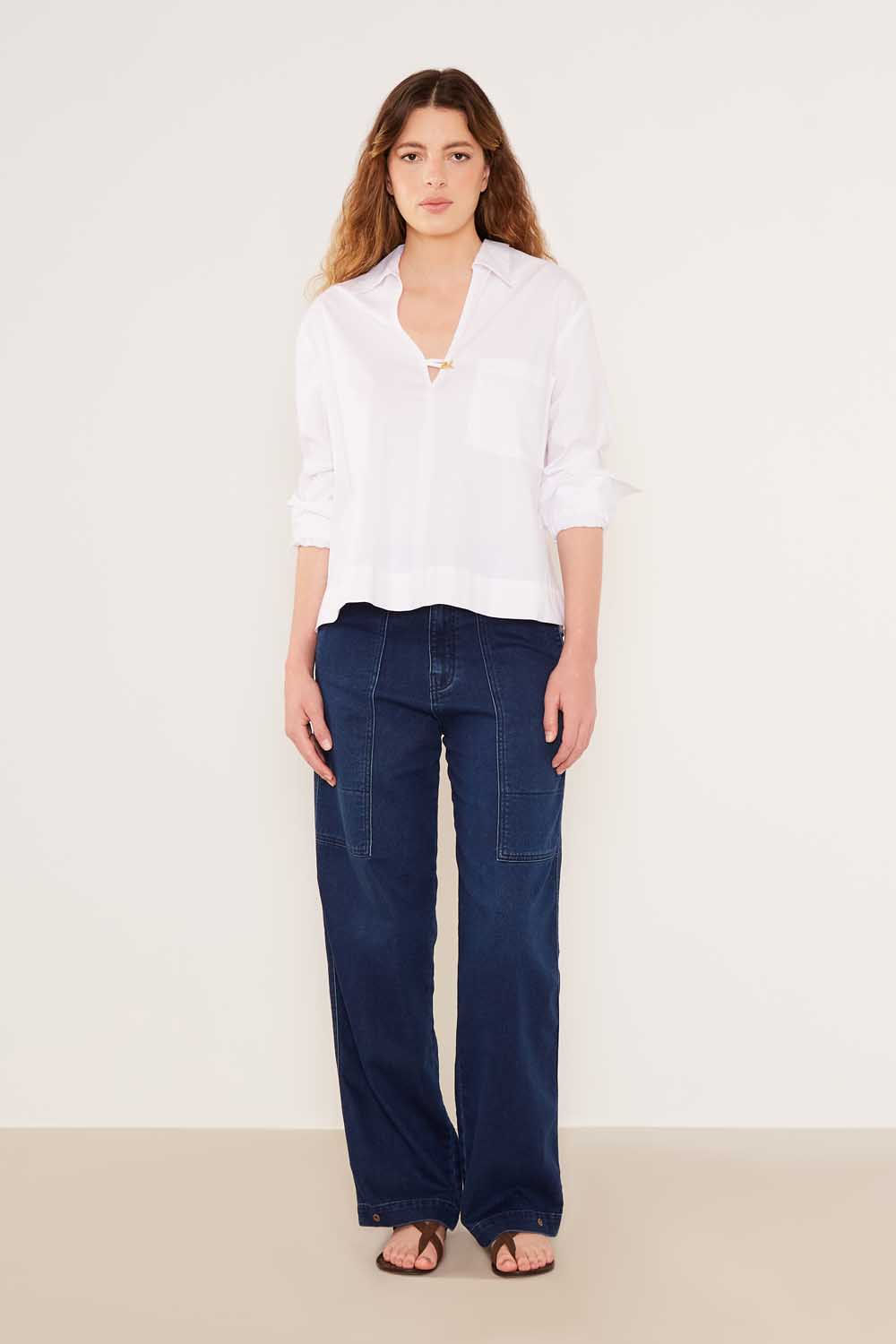 Blusa Gola Com Punho - Branco