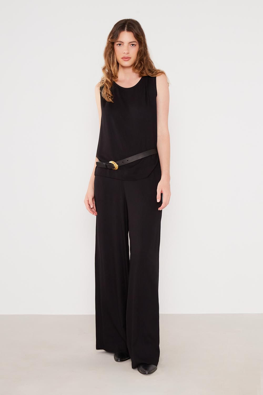 Blusa Casual Decote Degage - Preto