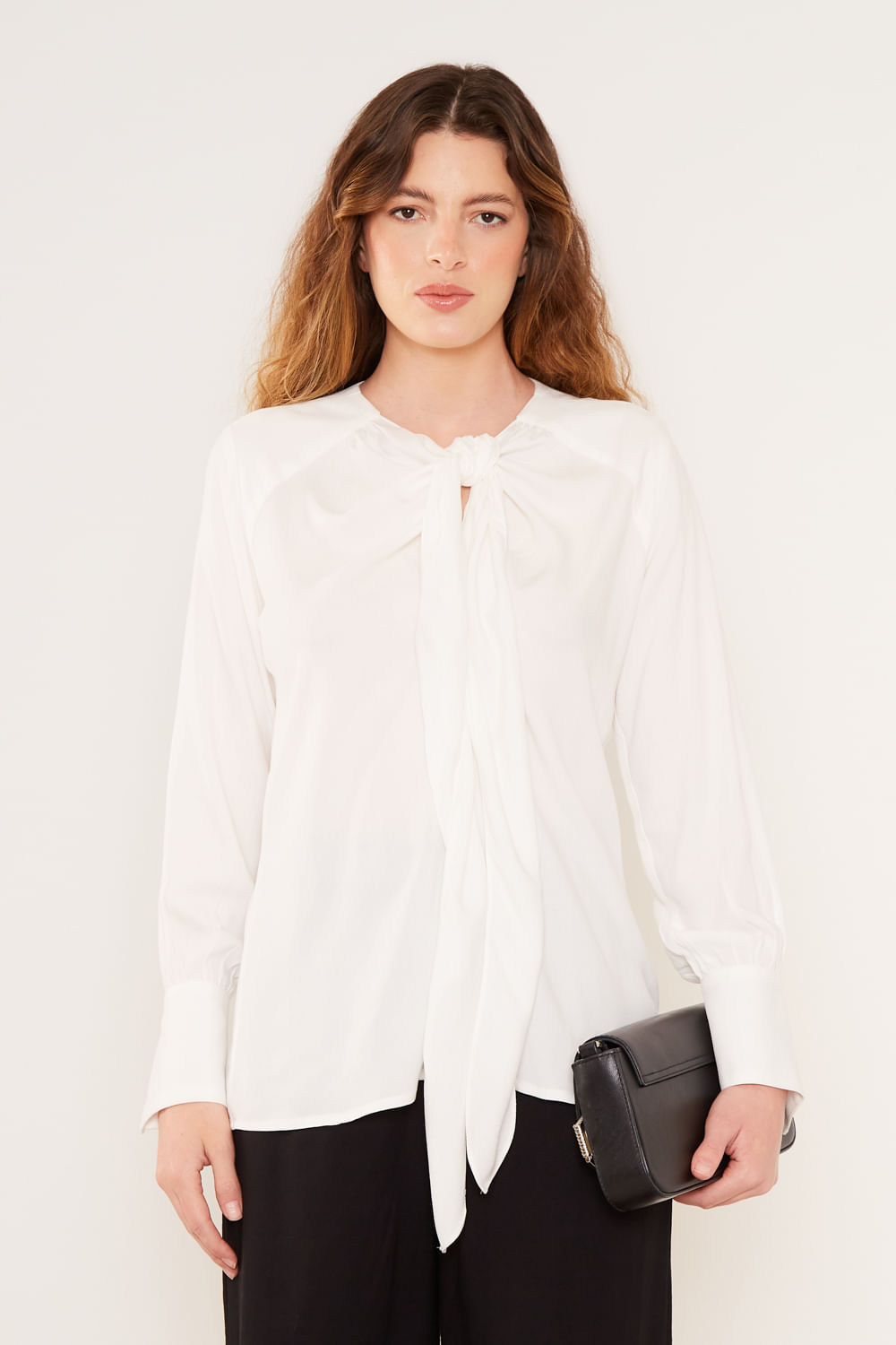 Blusa Casual Manga Longa - Off White