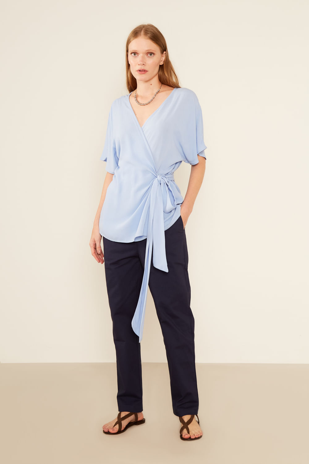 Calça Sarja Bolso Faca - Azul Oceano