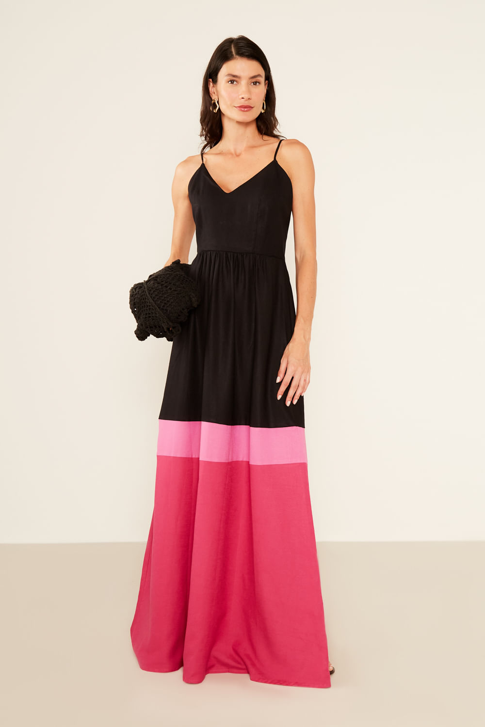 Vestido Casual Tricolor - Rosa Radiante