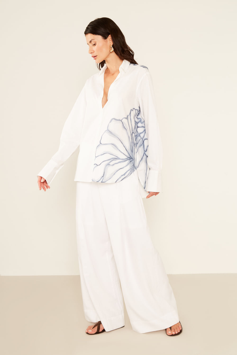 Calça Alfaiataria Com Passante - Off White