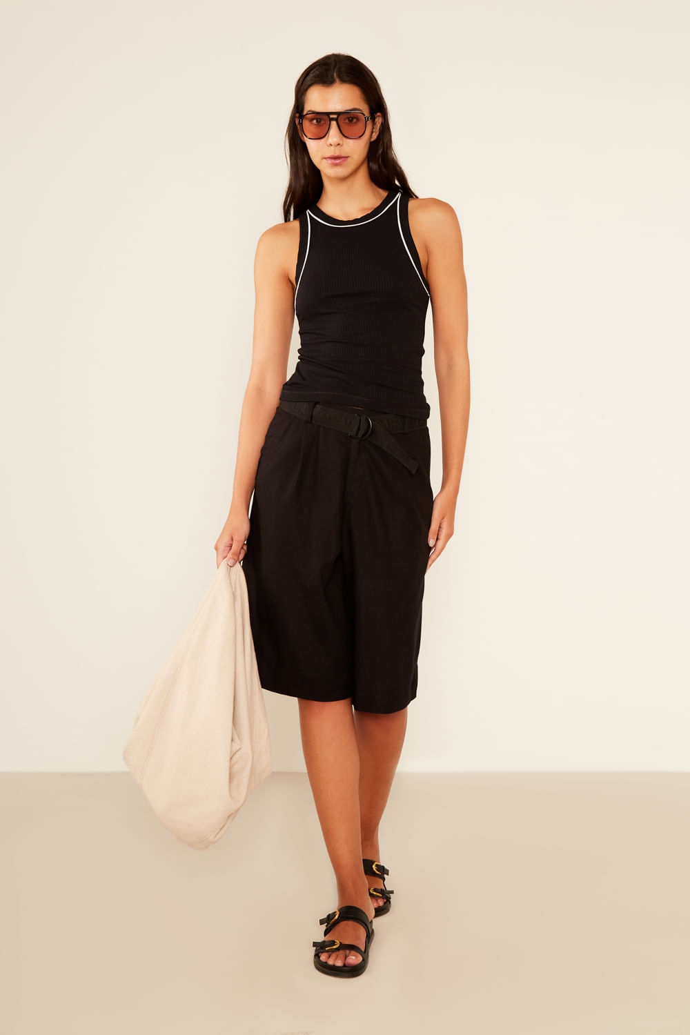 Bermuda Linho Casual - Preto