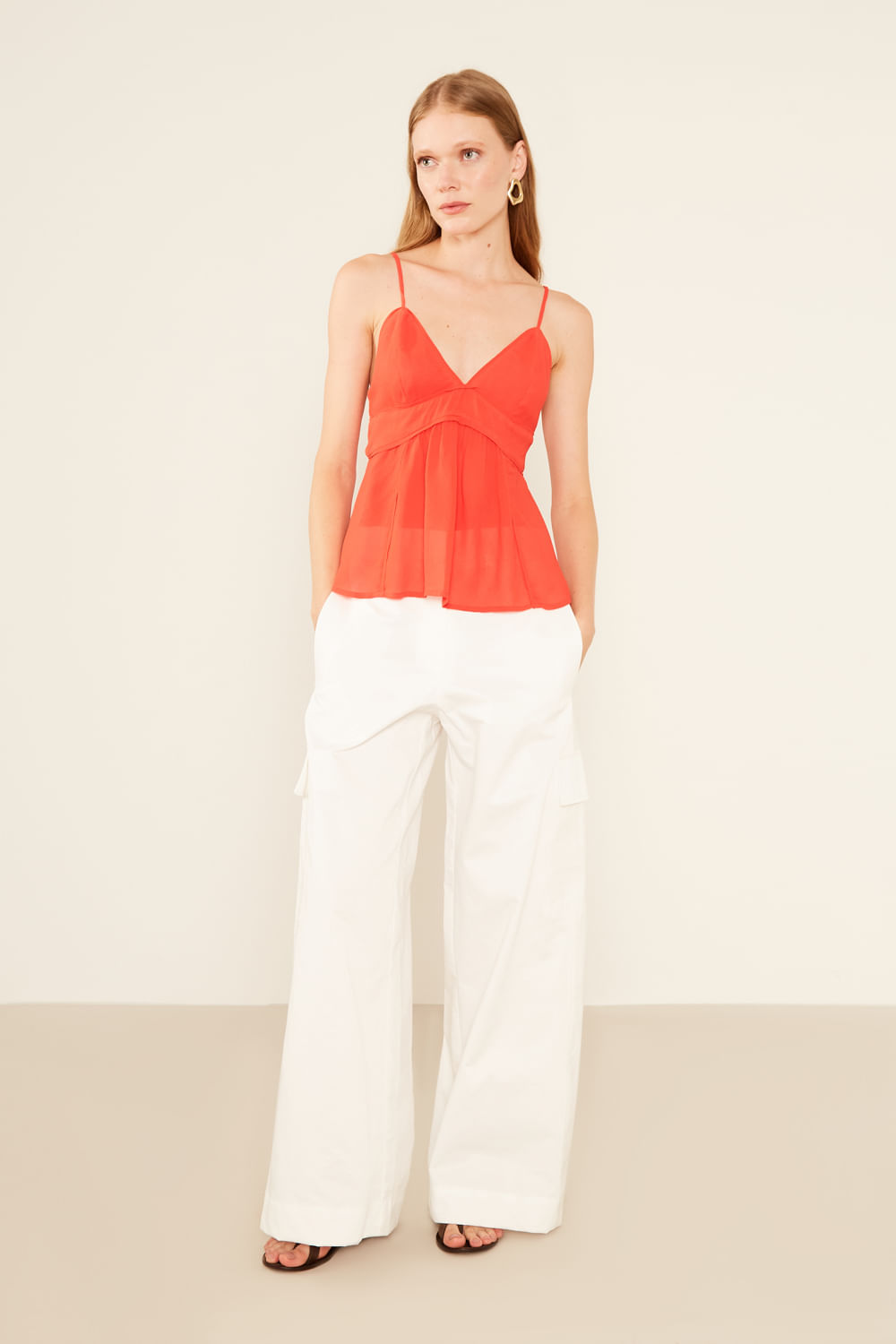 Calça Alfaiataria Cargo - Off White