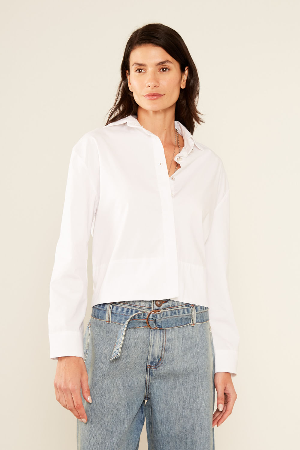 Camisa Casual Tricoline - Branco