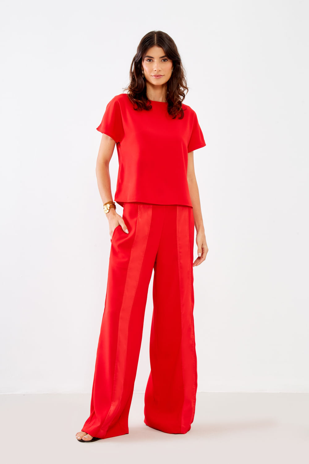 Calça Elástico Cós - Vermelho Scarlet